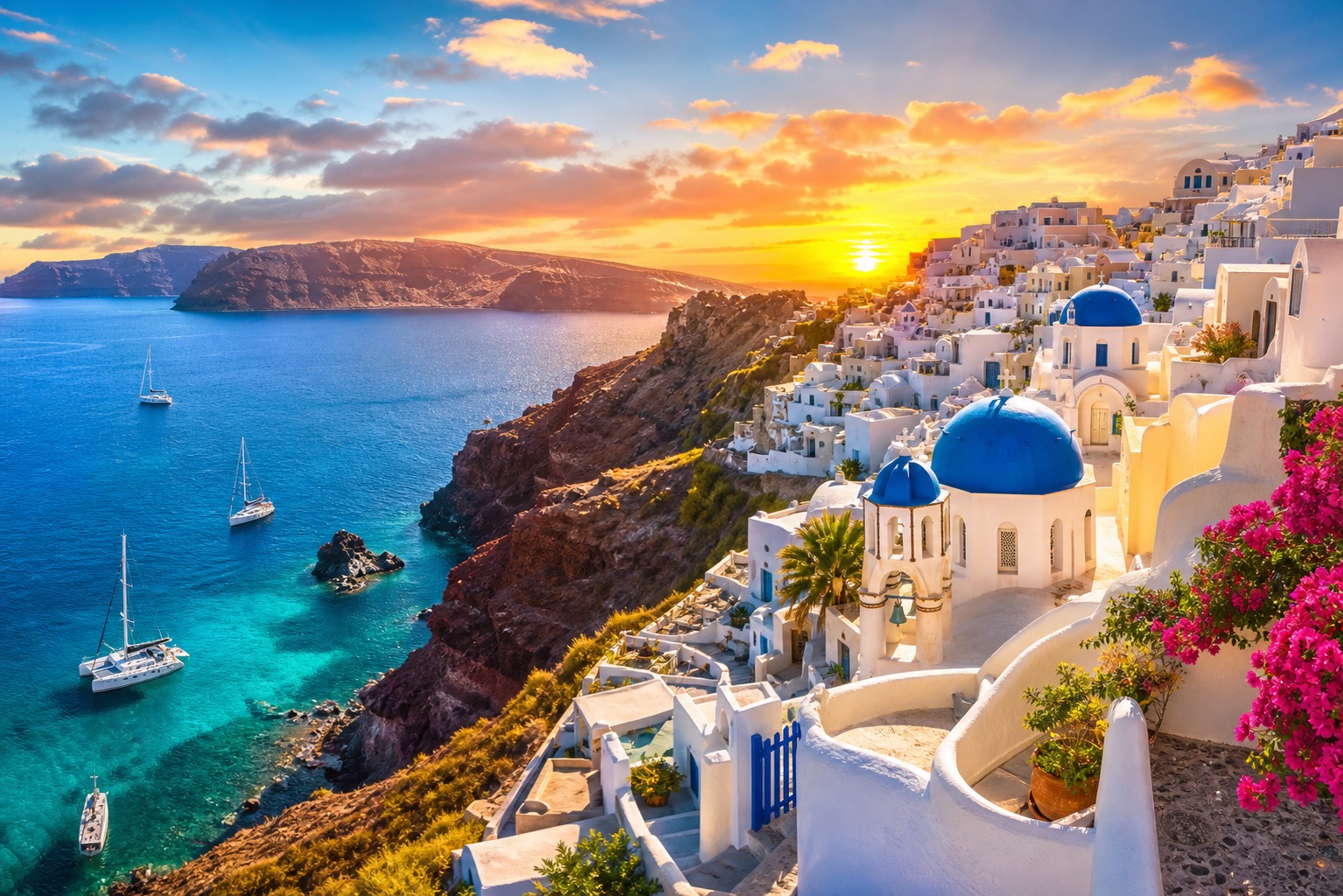 Mediterranean coastline and white buildings